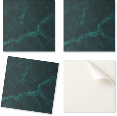 Bedrukte vinyl wandtegels voor de eetkamer met marmerpatroon en aderen, 20x20x20 cm