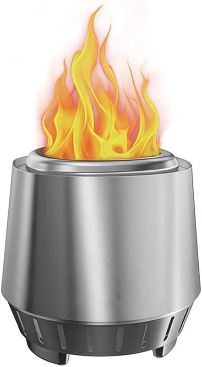 Draagbare Vuurplaats - Buitenhaard Tafel - Kamperen Terras - Roestvrij Staal - 22 x 17 x 22 cm - Zilver
