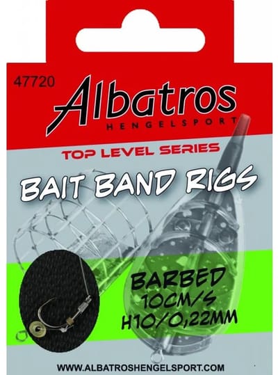 Albatros op Level Baitband Rig Small – Voorgebonden onderlijn met baitband en scherpe haak – Lengte 10 cm – Ø 0,18 mm Haak 16 - 60CM - Ø 0,18MM