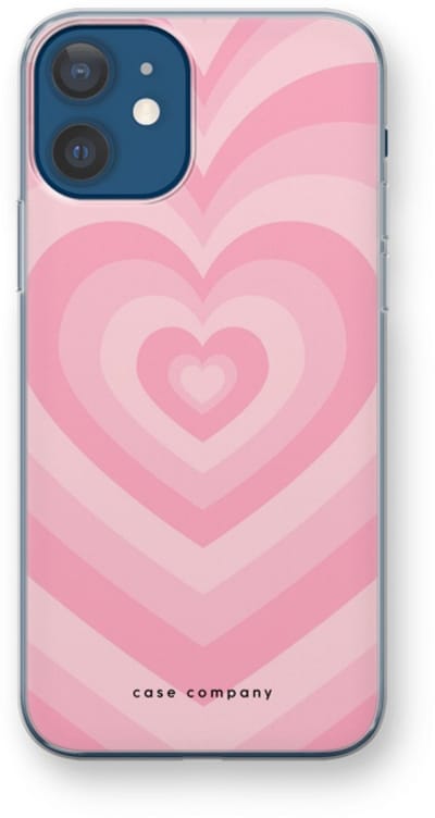 Case Company® - Hoesje geschikt voor iPhone 12 hoesje - Hart Roos - Soft Cover Telefoonhoesje - Bescherming aan alle Kanten en Schermrand