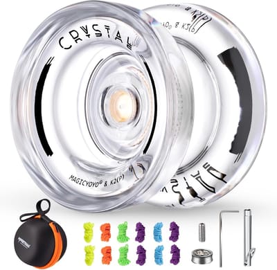 Crystal Jojo - Stunt Yoyo - Beginners Trucs Leren - Dubbele Functie - 5 x 4 x 0.1 cm - Wit
