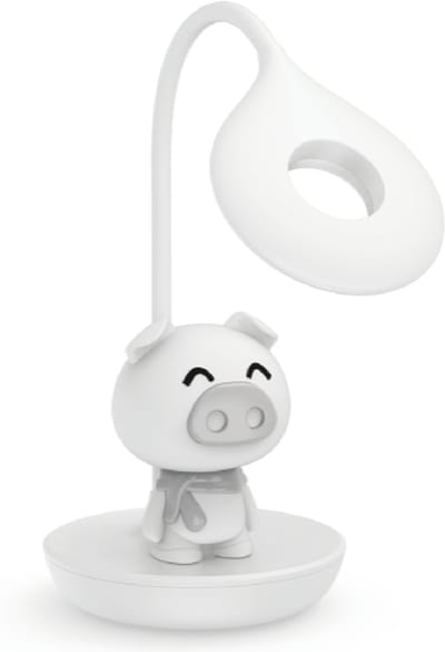 Luxus Europe - Nachtlamp Kinderkamer Piggy Mini Wit - Draadloos LED Nachtlampje Kinderen - USB-C Oplaadbaar - Decoratieve Tafellamp