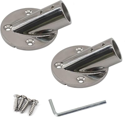 Railing Fittingen voor Boot met 30 Graden Tube Basis en Flenshouder van 316 RVS - Set van 2 voor Duurzame Bevestiging