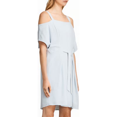 AllSaints Rae Dress Cloud Blue Maat: S | Mini Jurken Outlet | Dames | Blauw
