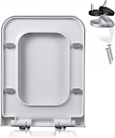 Vierkante Toiletbril - Langzaam Sluitend Comfortabel - Badkamer Opfrissen - Quick-Release Reiniging - Universele Pasvorm - Wit