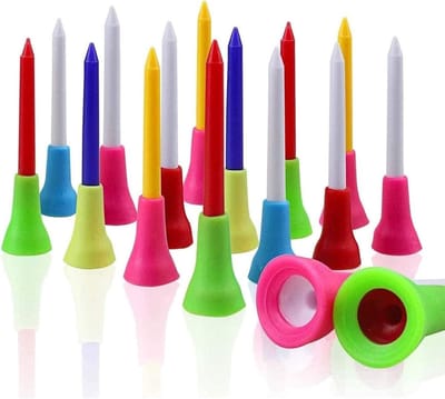Rubber Golf Tees 83 mm - Set van 50 Kleurrijke Tees voor Verbeterde Golfprestaties en Duurzaamheid