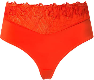 TruYou - Dames - TruYou string pantybroekje kant microvezel - Oranjerood - Maat 54+