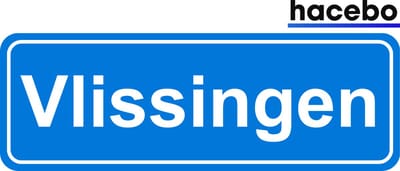 Hacebo - Plaatsnaam Sticker - 29x10 CM - Vlissingen sticker - Verkeersborden sticker - grappige cadeaus - Vlissingen