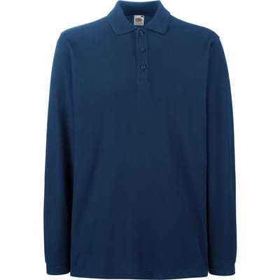Fruit Of The Loom Heren Premium Poloshirt Met Lange Mouwen (Marine)