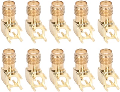 Allecto - 10 Stks RF Connector - 90 Graden Coaxiale Adapter - Verbeter je verbinding - 4 Pin Socket - Draadloze communicatiesystemen - Geschikt...