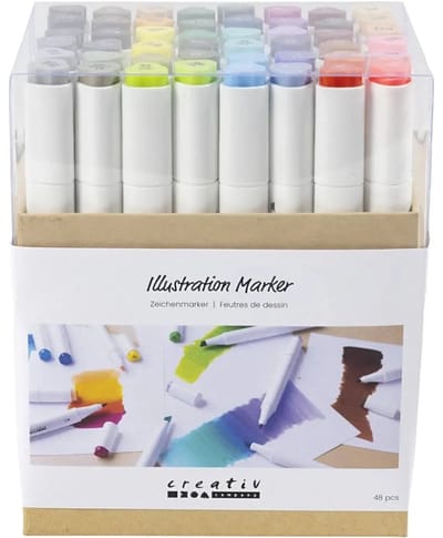 CC Alcoholmarker Standaardkleuren, 48 Stuk