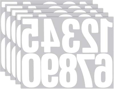 Nummerstickers 0-9, Waterdichte Zelfklevende Stickers voor Brievenbus, Reflecterend Vinyl, 5 Vellen van 8 cm