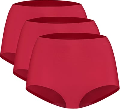 Ten Cate Dames Secrets Maxi Tailleslip Naadloos High Waist 3-Pack Effen Rood - Maat S