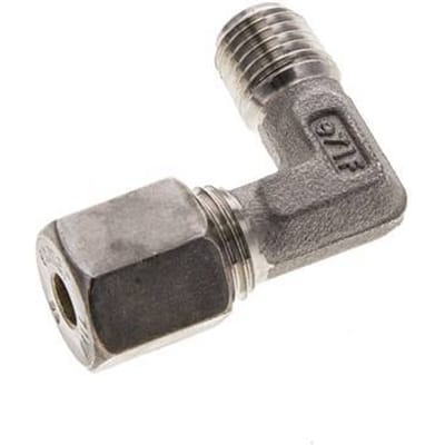 6S & M12x1.5 (con) RVS L-Vorm Knelfitting Buitendraad 500bar ISO 8434-1
