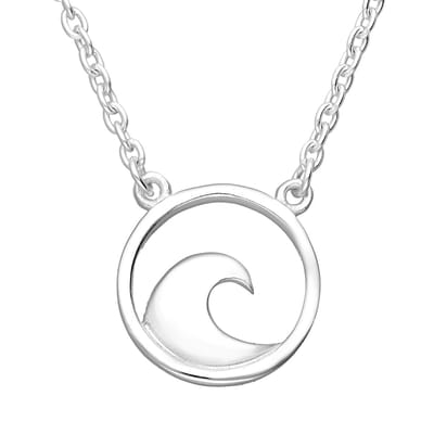 EAR IT UP - Ketting - Golf - Zee - Wave - Ocean - 925 sterling zilver - 40 tot 45 cm - 1 stuk