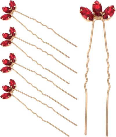 Set van 5 U-vormige Haarspelden met Strass Steentjes voor Bruidskapsels en Haaraccessoires voor Feestelijke Gelegenheden