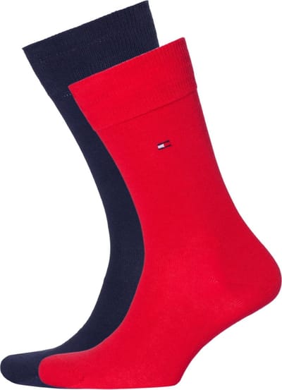 Tommy Hilfiger Classic Socks (2-pack) - herensokken katoen - rood en blauw