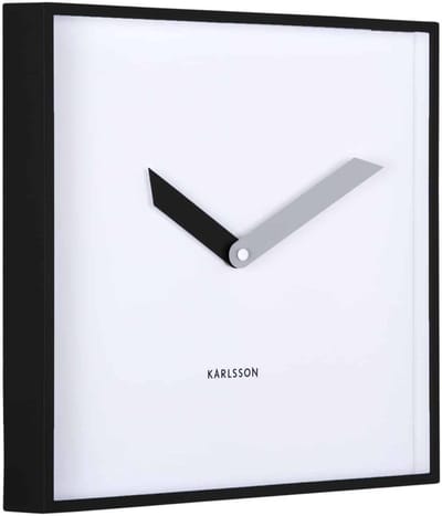 Karlsson Wandklok Cool Retro Cuadrado - Zwart - 4.1x28.3x28.3cm - Wandklok Modern