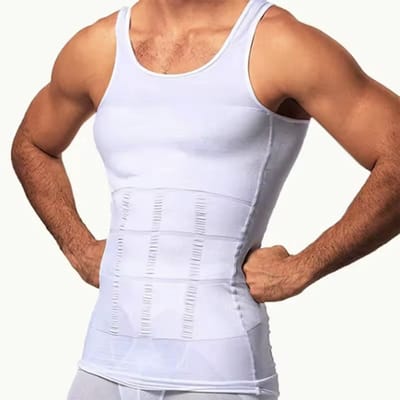 Corrigerend Hemd voor Mannen - Wit - XL - Shapewear voor mannen - Platte buik - Buik verbergen - Mannenhemd - Men shape wear - CHPN