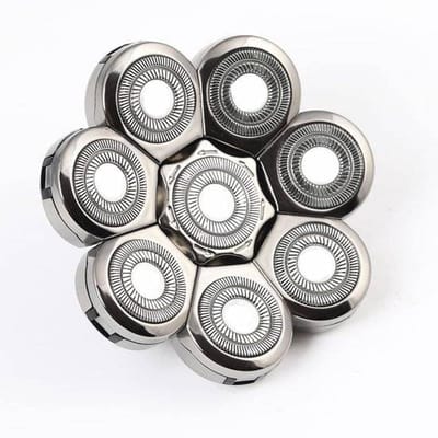 Vervangende scheerkoppen met 8 mesjes geschikt voor elektrisch scheerapparaat voor mannen, vervangende scheermesjes voor kale hoofden, geschikt voor nat en droog scheren, waterdicht (8D zilver)