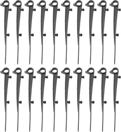 Set van 20 Stuks Gootborstel Clips - Zwarte en Grijze Plastic Bevestigingsclips voor Gootbescherming en Onderhoud