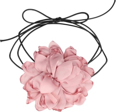 Haarsoires Haarband Bloem - Veter - Striklint - Lichtroze - Haaraccessoire met Bloemen - Bloemenaccessoire voor Dames & Meisjes