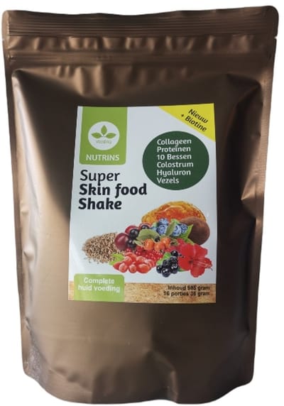 Nutrins Super Skin Food – Maaltijdshake met Collageen, Proteïne & Vezels – 585 gram – 16 Shakes - beauty breakfast shake