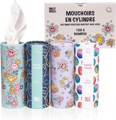Cilinderzakdoeken - Zakdoekjes Bamboe - Altijd Bij Je - 100% Bamboe - 12 Cilinders - Kleurrijk Design