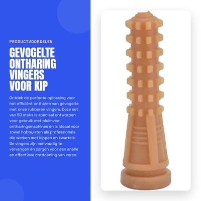 Dailygoods- Gevogelte Ontharing 50 Stuks - Rubber Vingers - 93 mm - Accessoires voor Ontharingsmachines - Vervangend Gereedschap - Helpt bij Ontharen - Pluimvee