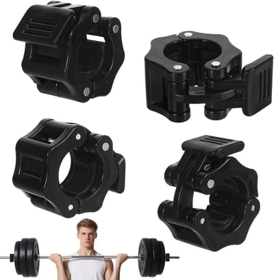Set van 4 Gewicht Clips voor Halterstangen, Snelle Ontgrendeling voor Krachttraining en Fitness, Ideaal voor Gewichtheffen en Thuis Workout