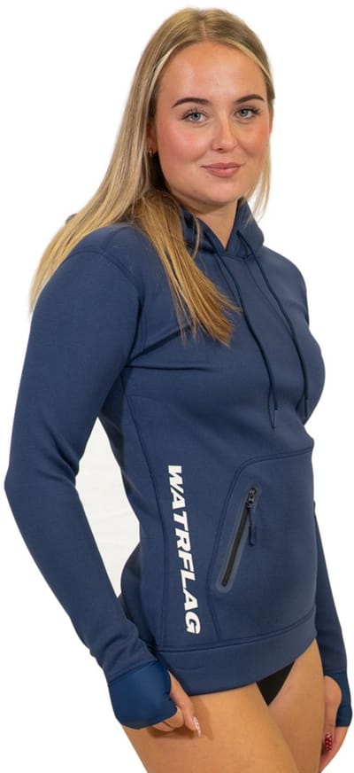 Watrflag Neopreen Hoodie Ipanema - Dames - Blauw - 1,5 mm neopreen hoodie voor allround watersport XS