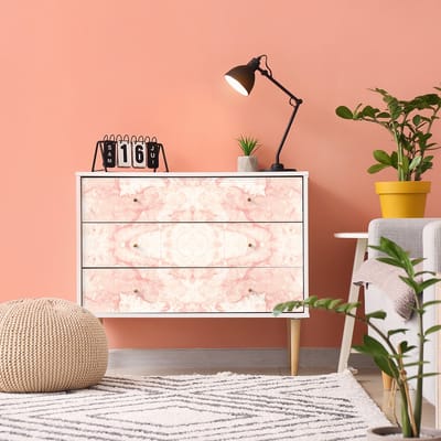Roze en witte marmeren meubelsticker, 40 x 60 cm