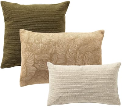 Dutch Decor - KUSSENSET - 3-delig - Natural Plains - 45x45 cm, 40x60 cm, 30x50 cm - inclusief binnenkussens - groen, beige - Met Ritssluiting – Decoratie Kussens - Comfortabele kussentjes voor op de Bank