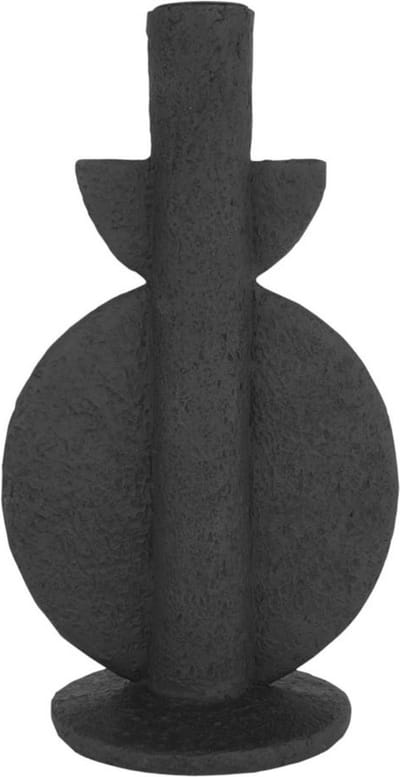 Present Time Kandelaar Bubble - Polyresin - Zwart - 13x9,5x22cm - Modern
