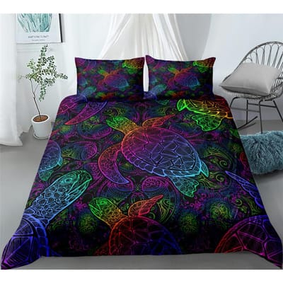 Zwarte Mandala Boho Dekbedovertrek Set King Queen Double Full Twin Eenpersoons Maat Bedlinnen Set US Queen(228*228cm)3pcs