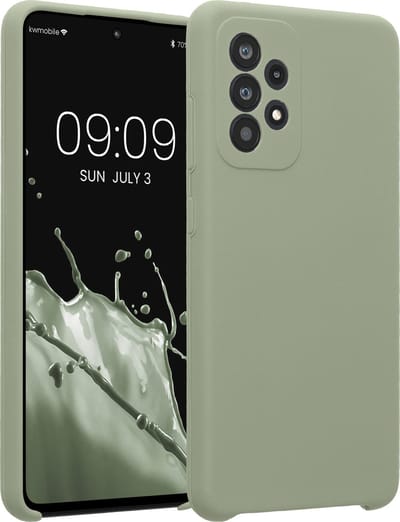 kwmobile telefoonhoesje geschikt voor Samsung Galaxy A52 / A52 5G / A52s 5G - TPU backcover met siliconen coating - Smartphone case in grijsgroen