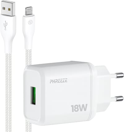 Oplader met kabel geschikt voor iPhone iPad met Lightning - Usb stekker - Met 1 meter oplaadkabel