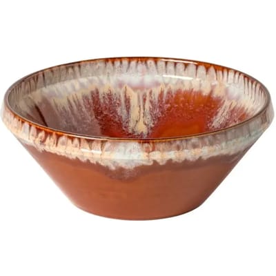 Poterie servies by Casafina op vintage culinair Frans aardewerk geïnspireerd bruin geglazuurde slaschaal 25 cm Caramel Latte