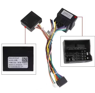 Iso kabelset 52pin met canbus decoder voor Carplay en Android autoradio | Geschikt voor o.a. Vw volkswagen Golf 7 Polo Bora Jetta Transporter T5 T6 Passat T-roc 2012-2023 Rns R | kabel stekker connector 52 pins Quadlock aansluiting verloopstekker