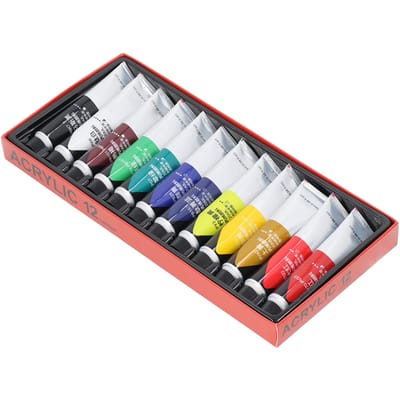 Acrylverf Set DIY Vloeibaar Waterdicht 12 Kleuren Elk 20ml Sneldrogend Veilig Onschadelijk Kunst Ambacht Verf voor Hout Stof