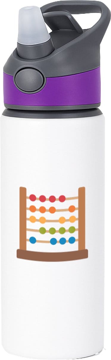 Hacebo® - Leren rekenen waterfles met rietje paars - Kind - Kinderen - Telraam - leren tellen - wiskunde - water fles - 650ML