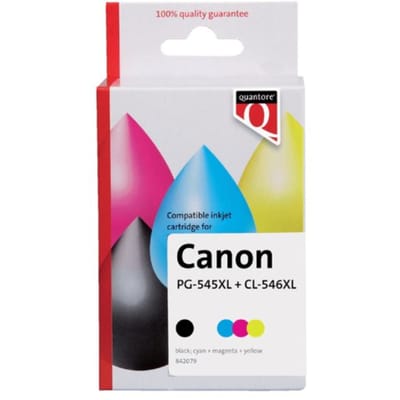 Inktcartridge Quantore alternatief tbv Canon PG-545XL CL-546XL zwart + 3 kleuren