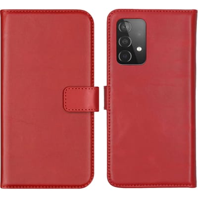 Selencia Hoesje - Geschikt voor Samsung Galaxy A52 (4G) / A52s / A52 (5G) - Echt Lederen Bookcase - Rood