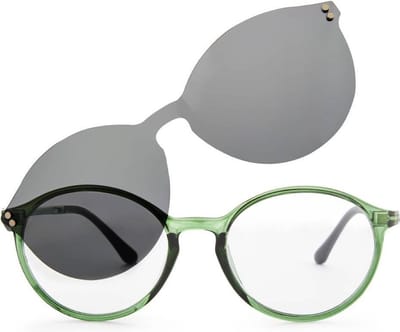 Nordic Vision easy duo, leesbril en zonneleesbril in 1 groen +1.00
