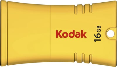 Kodak II K402 Series Flash Drive - 16 GB - USB 2.0 - USB Stick - Mini - Beschermdop - Geel