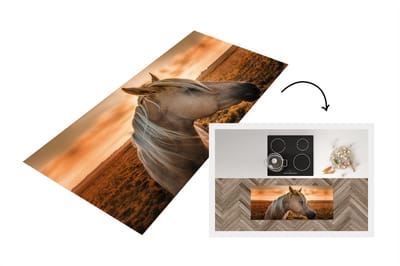 Keukenloper - Loper keuken - Paard - Zon - Zand - 120x50 cm - Keukenloper vinyl