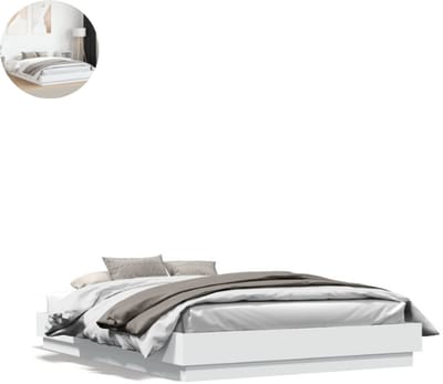 Vloerbed – Laag Bedframe – Minimalistisch Design – Stevig en Comfortabel – Geschikt voor Elke Slaapkamer - Wit