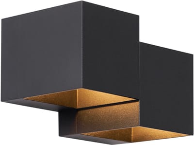 QAZQA transfer double - Moderne Wandlamp voor binnen - 2 lichts - L 16 cm - Zwart - Woonkamer | Slaapkamer | Keuken