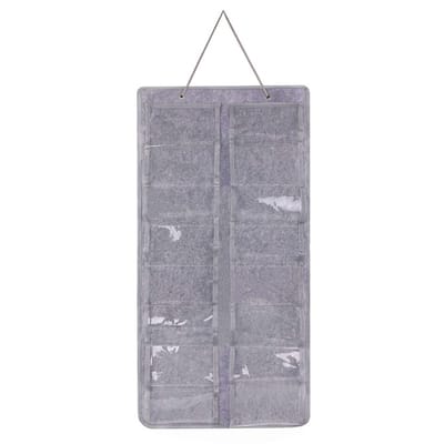 Zonnebrillen Organizer - 16 Vakken - Vilten Ophangbare Brillenhouder - Grijs - 78.5*40cm - Opbergzakken voor aan de muur - Handige Brillenopberger - Opbergtas - Opvouwbare hangtas - Multifunctionele hangtas - Stofwerende hangtas