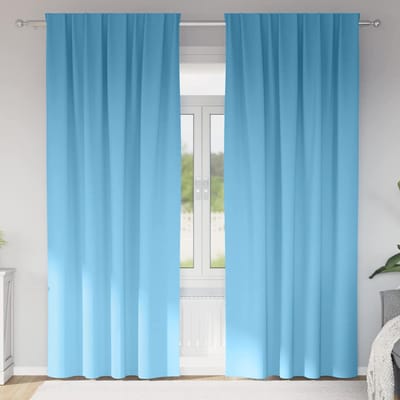 vidaXL Zwart-out Gordijnen met Ringen 2 st Lichtblauw 225 x 140 cm